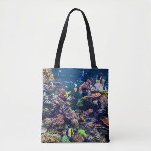 Tropical Beaches Underwater Coral Reef Tote Bag