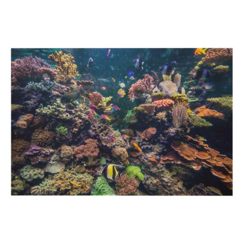 Tropical Beaches  Underwater Coral Reef Wood Wall Art