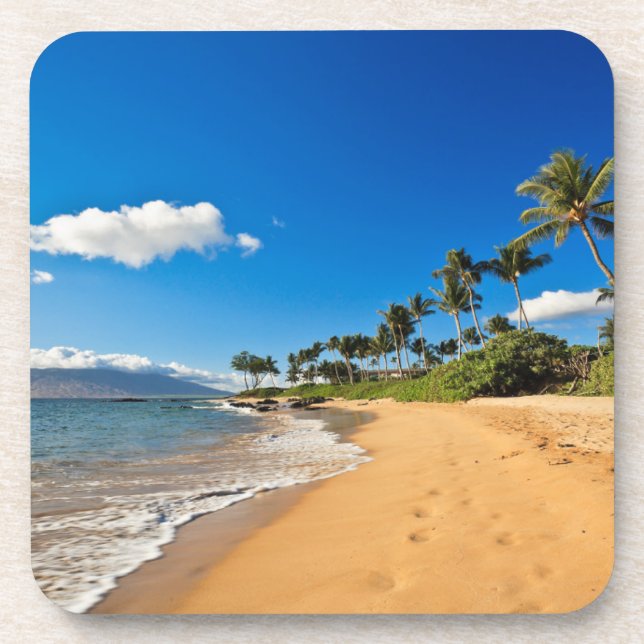 Tropical Beaches | Wailea, Maui, Hawaii Beverage Coaster (Front)