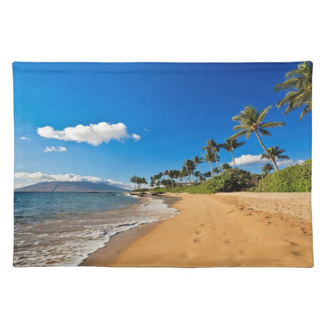 Tropical Beaches | Wailea, Maui, Hawaii Cloth Placemat (Front)