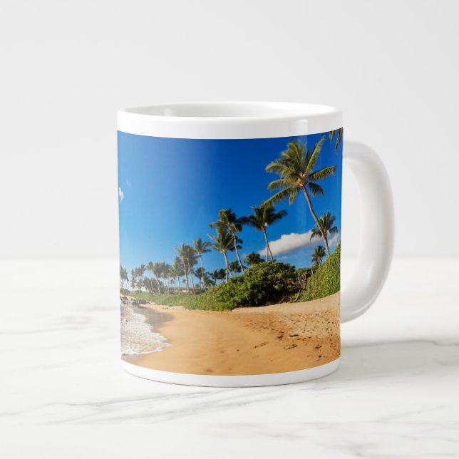 Tropical Beaches | Wailea, Maui, Hawaii Giant Coffee Mug (Front Right)