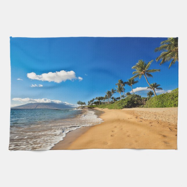 Tropical Beaches | Wailea, Maui, Hawaii Kitchen Towel (Horizontal)