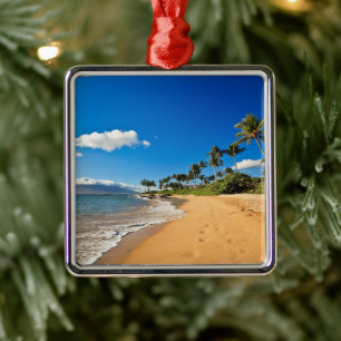 Tropical Beaches   Wailea, Maui, Hawaii Metal Ornament