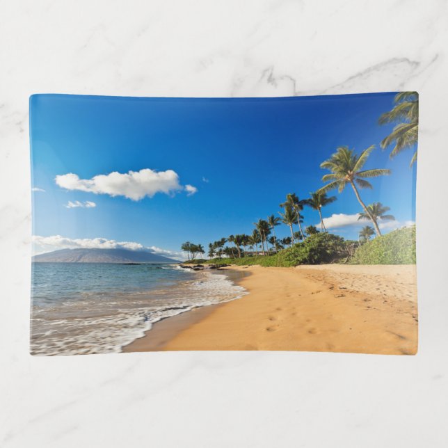 Tropical Beaches | Wailea, Maui, Hawaii Trinket Tray (Front)