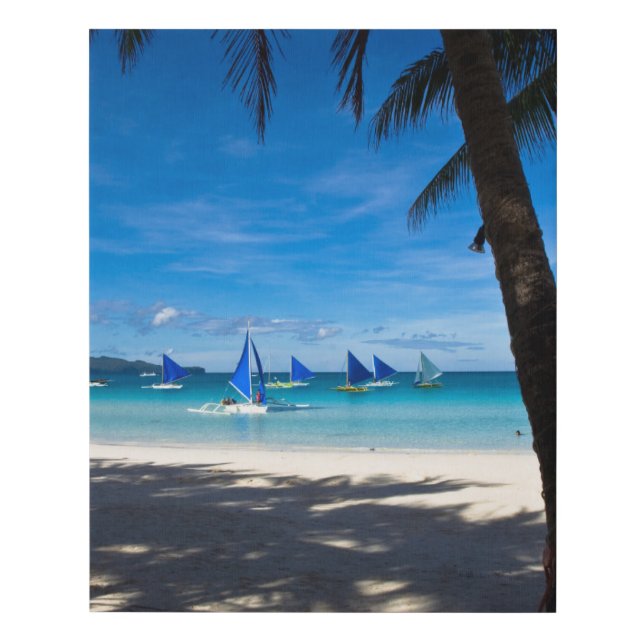 Tropical Beaches | White Beach Boracay Philippines Faux Canvas Print (Front)