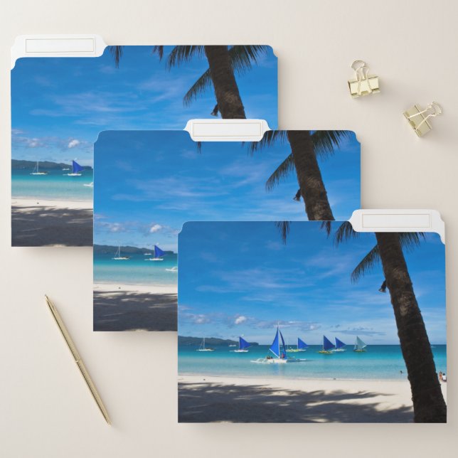 Tropical Beaches | White Beach Boracay Philippines File Folder (Set)