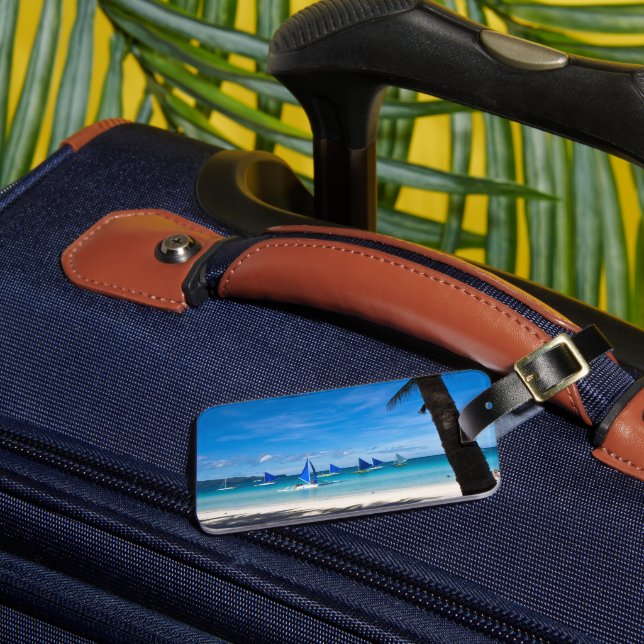 Tropical Beaches | White Beach Boracay Philippines Luggage Tag (Front Insitu 3)