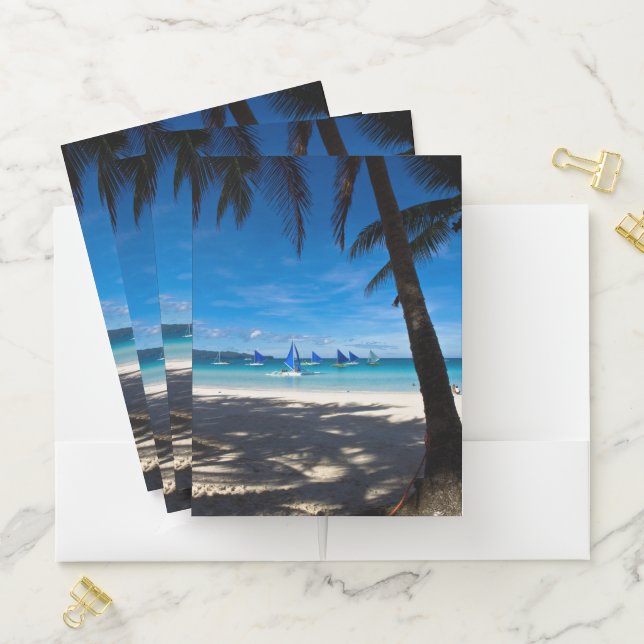 Tropical Beaches | White Beach Boracay Philippines Pocket Folder (In Situ)