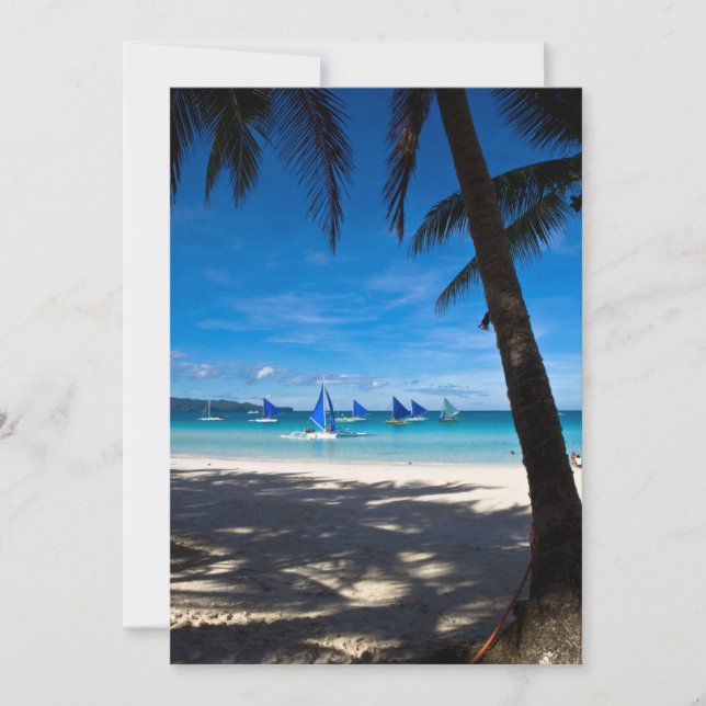 Tropical Beaches | White Beach Boracay Philippines Thank You Card (Front)