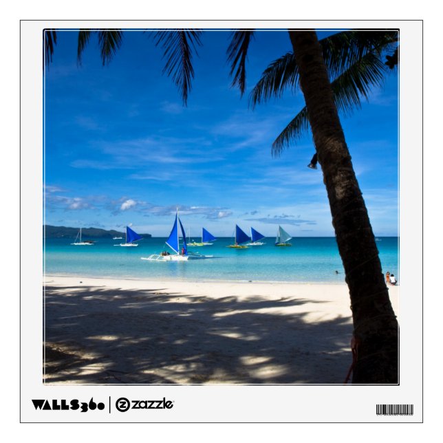 Tropical Beaches | White Beach Boracay Philippines Wall Decal (Front)