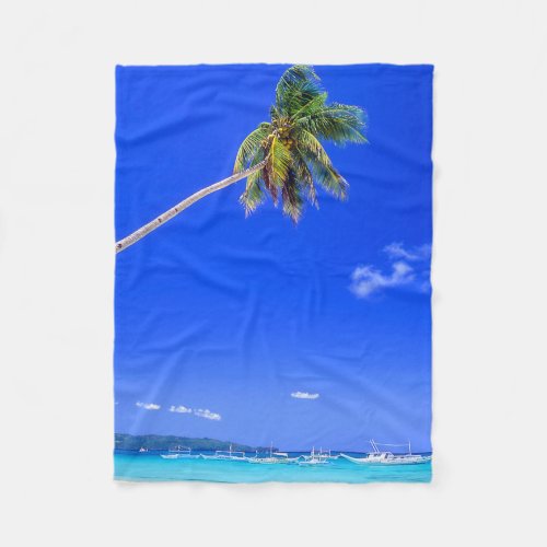 Tropical Beaches  White Beach Phillipines Fleece Blanket