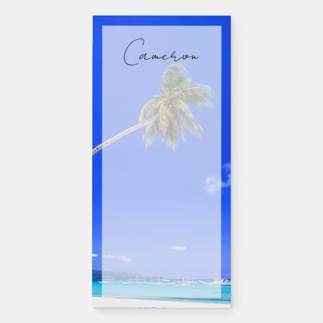 Tropical Beaches | White Beach, Phillipines Magnetic Notepad (Front)