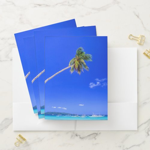 Tropical Beaches  White Beach Phillipines Pocket Folder