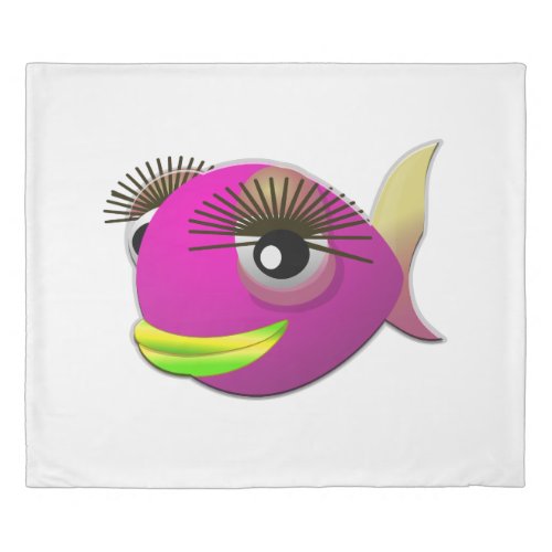 Tropical beautiful pink girl fish duvet cover