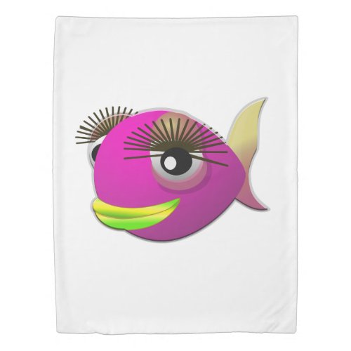 Tropical beautiful pink girl fish duvet cover