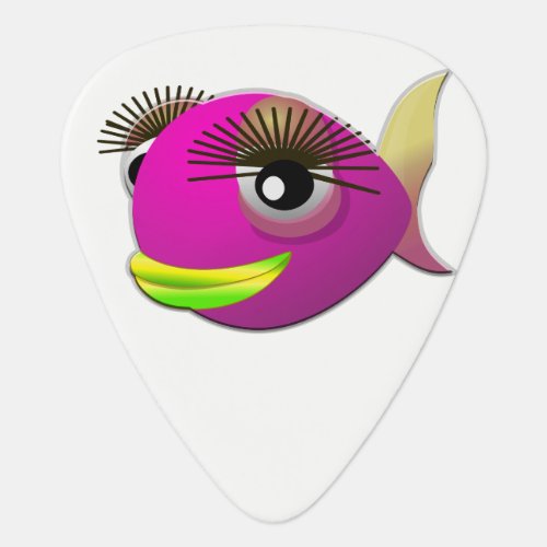 Tropical beautiful pink girl fish guitar pick