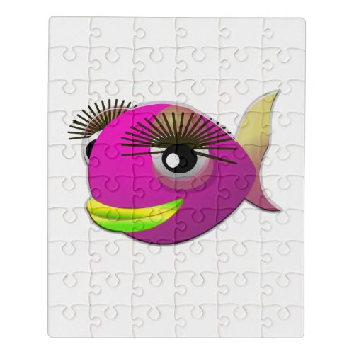 Tropical beautiful pink girl fish jigsaw puzzle