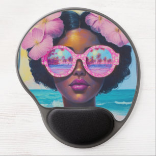 Tropical Beauty in Pink Shades Gel Mouse Pad