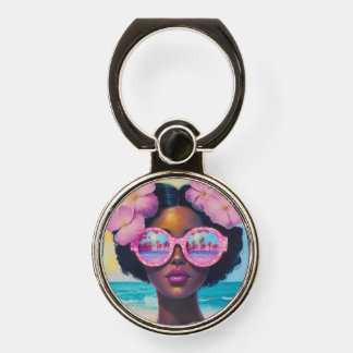 Tropical Beauty in Pink Shades Phone Ring Stand