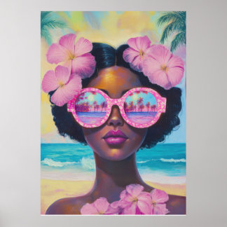 Tropical Beauty in Pink Shades Poster