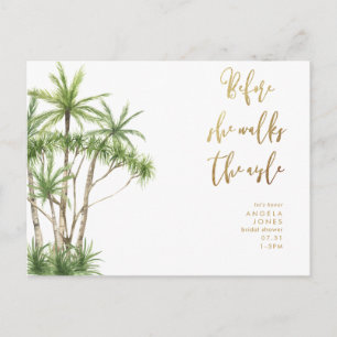 Tropical Before She Walks the Aisle Bridal Shower Postcard