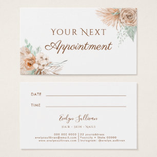 tropical beige and mint appointment card