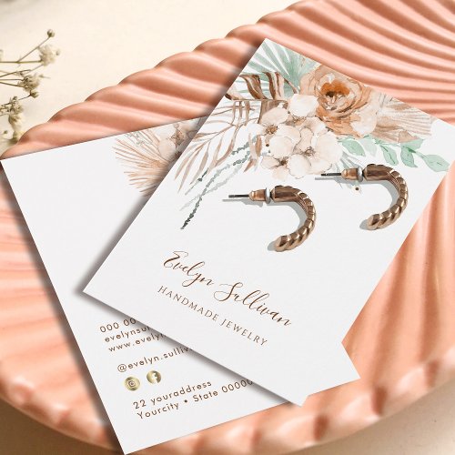 tropical beige and mint earring display card