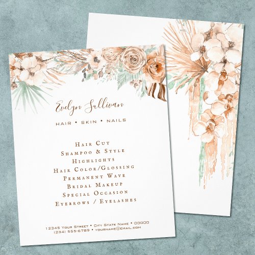 tropical beige and mint flyer