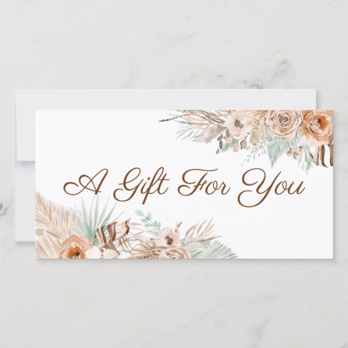 tropical beige and mint gift certificate
