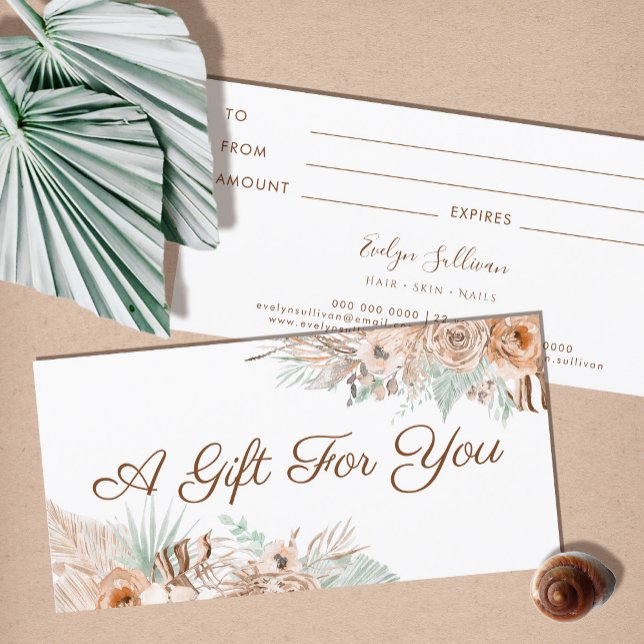 tropical beige and mint gift certificate (Creator Uploaded)