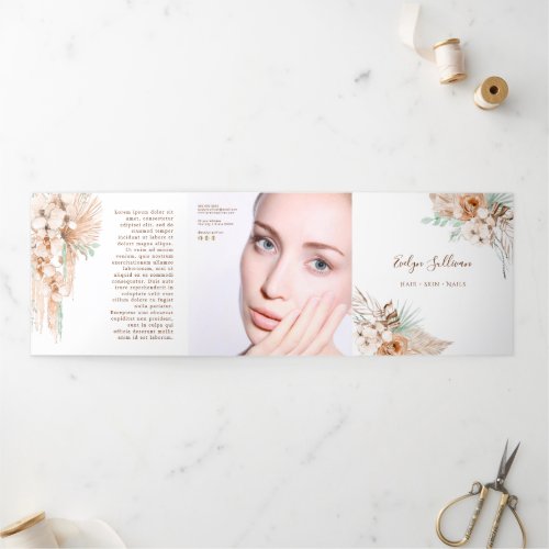 tropical beige and mint trifold brochure