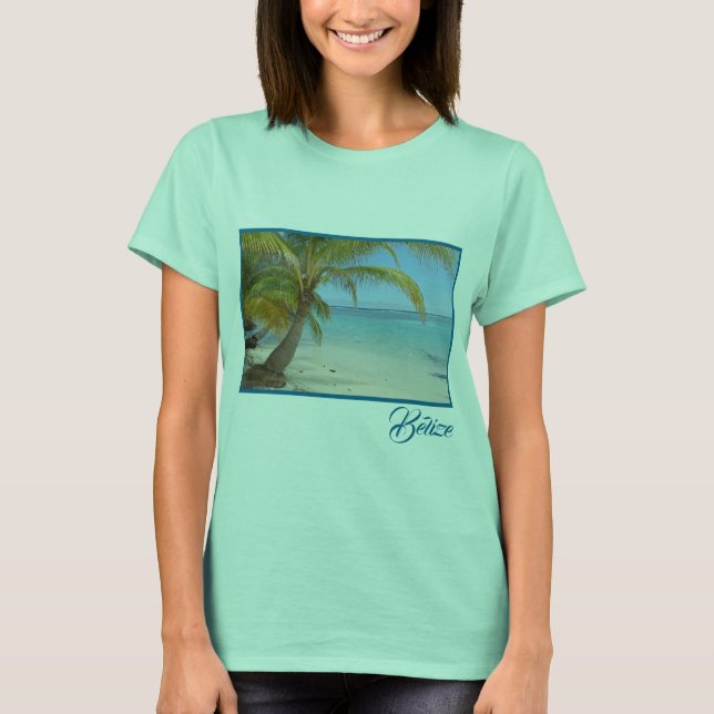 Tropical Belize Beach Caribbean Sea Seascape T-Shirt (Front)