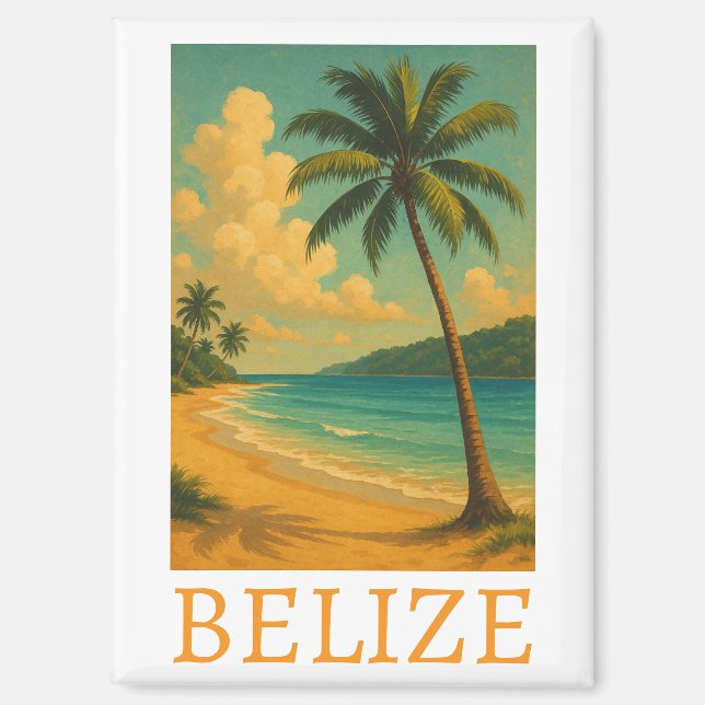 Tropical Belize Beach Caribbean Vacation Magnet (Front)