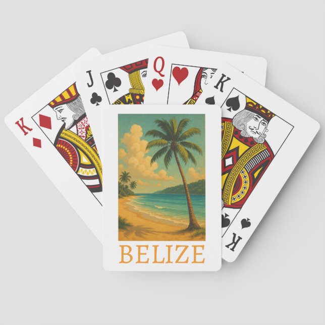 Tropical Belize Beach Caribbean Vacation Poker Cards (Back)
