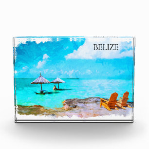 Tropical Belize Beach Vacation Photo Block