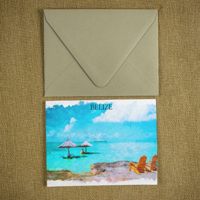 Tropical Belize Beach Vacation Postcard (belize tropical beach view postcard)