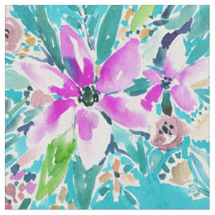 TROPICAL BENEVOLENCE Floral Watercolor Fabric
