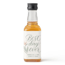 Tropical Best Day Ever Beach Wedding Favor 