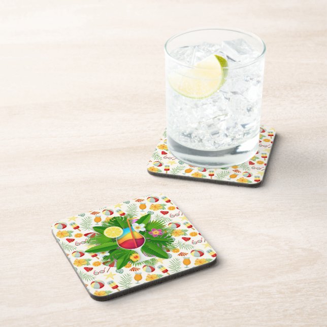 Tropical Beverage Coaster (Right Side)