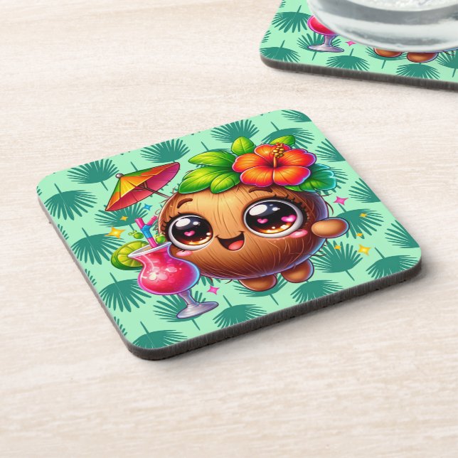 Tropical Beverage Coaster (Left Side)