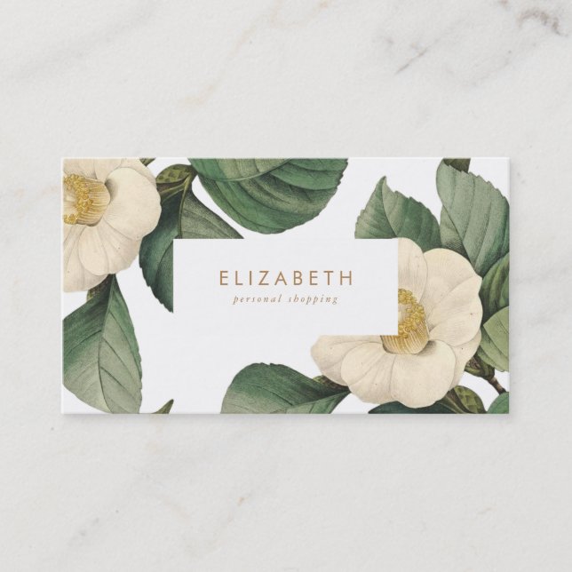 Tropical Big Flowers Business Card (Front)