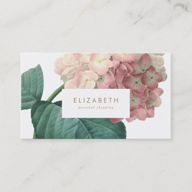 Tropical Big Hydrangea Floral Business Card (Front)