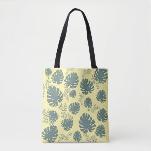 tropical big leaves tote bag