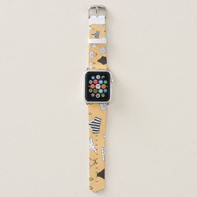 Tropical Bikini: Hand-Drawn Summer Pattern Apple Watch Band (Front)