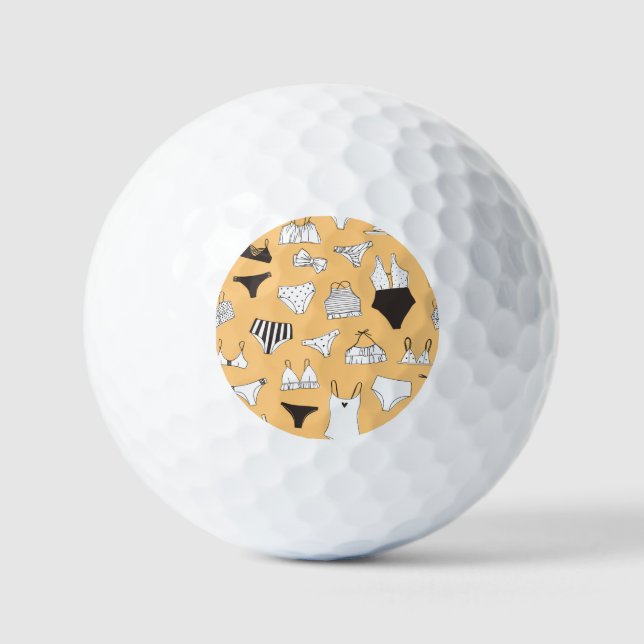 Tropical Bikini: Hand-Drawn Summer Pattern Golf Balls (Front)