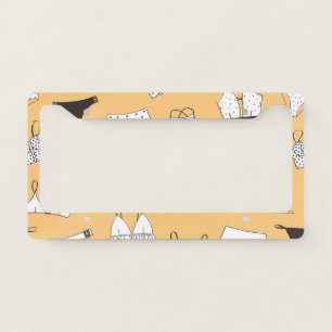 Tropical Bikini: Hand-Drawn Summer Pattern License Plate Frame