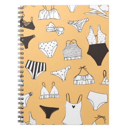 Tropical Bikini Hand_Drawn Summer Pattern Notebook
