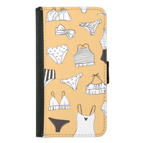 Tropical Bikini Hand_Drawn Summer Pattern Samsung Galaxy S5 Wallet Case