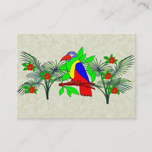 Tropical Bird and Flowers Business Card