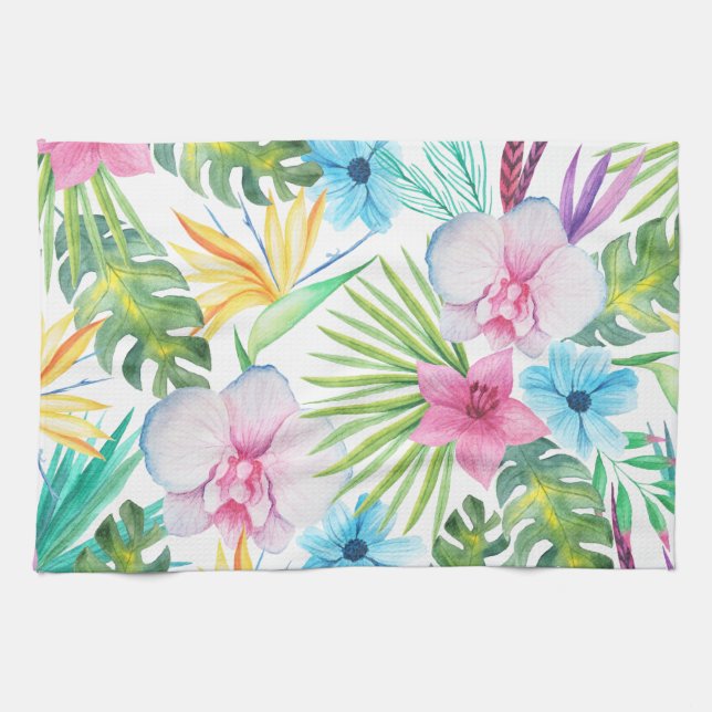 Tropical Bird Art Kitchen Towel (Horizontal)